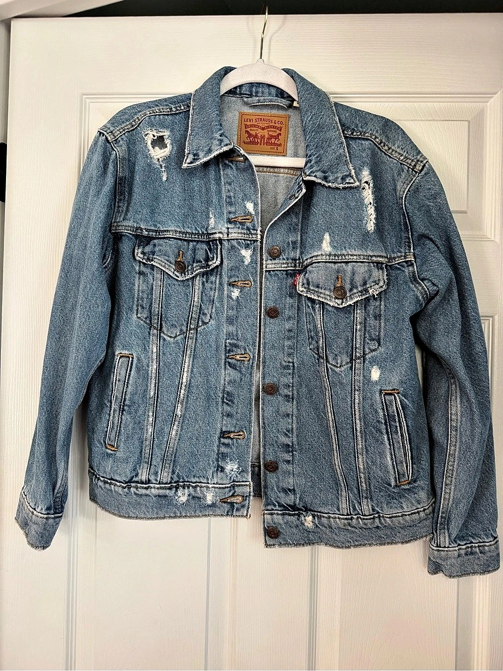 Levi'Small Original Trucker Jacket Denim Jacket in Blue Size Small